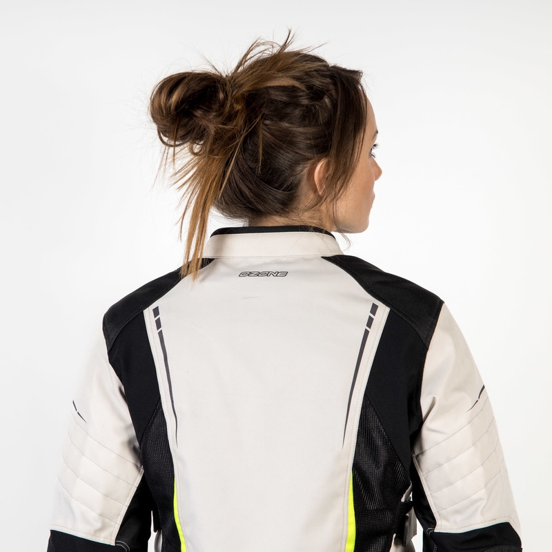Motorjack Ozone Flow Zwart-Grijs-Fluogeel voor dames uitverkoop