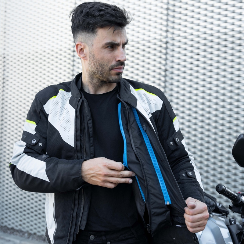 Rebelhorn Hiflow IV zwart-zilver-fluo gele motorjas uitverkoop