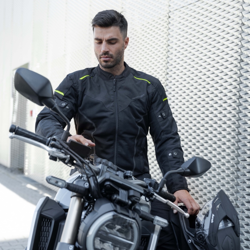 Rebelhorn Hiflow IV zwart-fluo gele motorjas uitverkoop