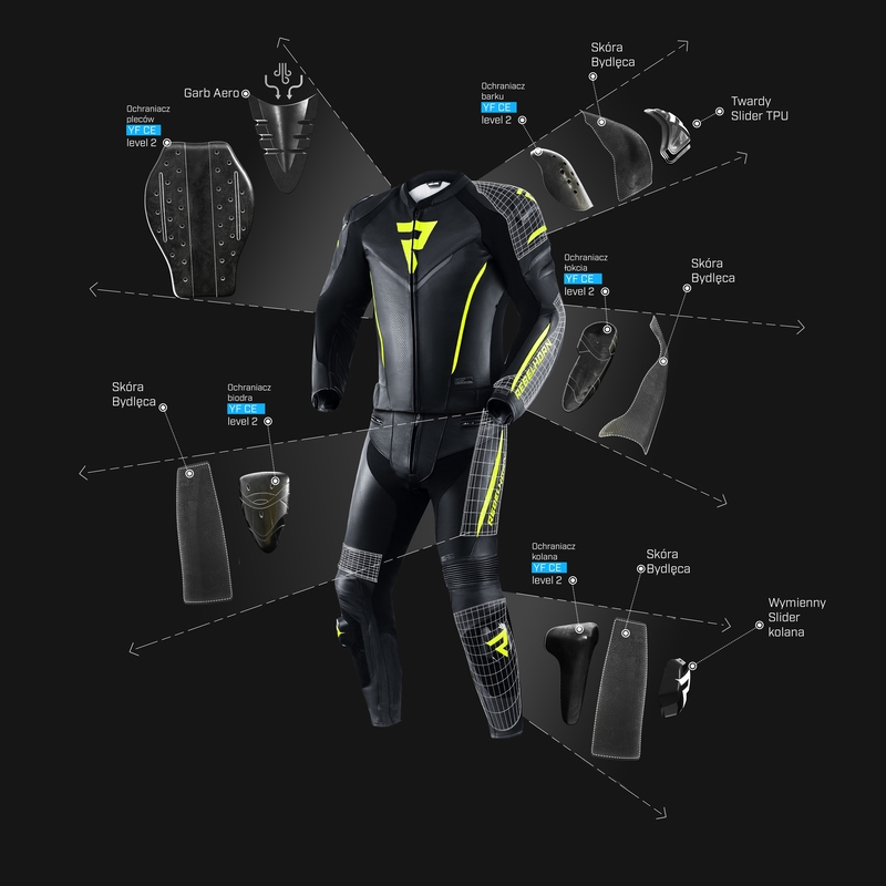Rebelhorn Fighter motorbroek zwart-fluo geel uitverkoop