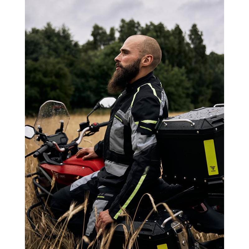 Rebelhorn Cubby IV zwart-grijs-fluo-gele motorjas uitverkoop