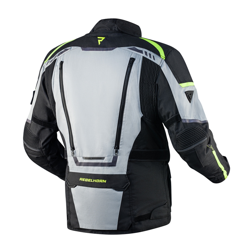 Rebelhorn Cubby IV zwart-grijs-fluo-gele motorjas uitverkoop