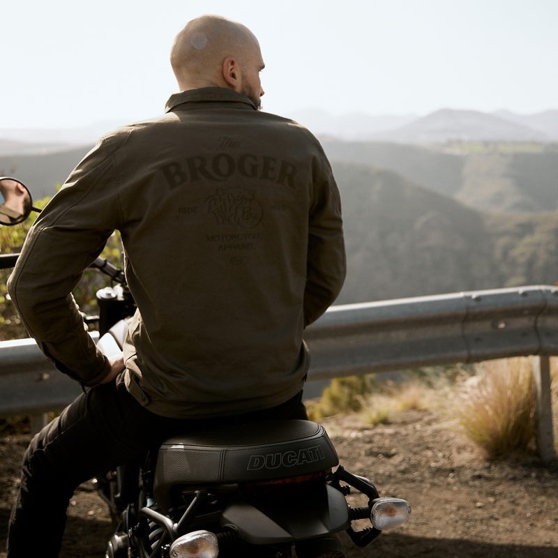 BROGER Montana motorjas olijfgroen uitverkoop
