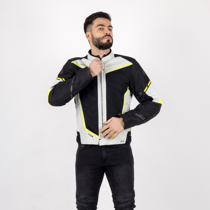 Motojas Ozone Jet II grijs-zwart-fluogeel uitverkoop