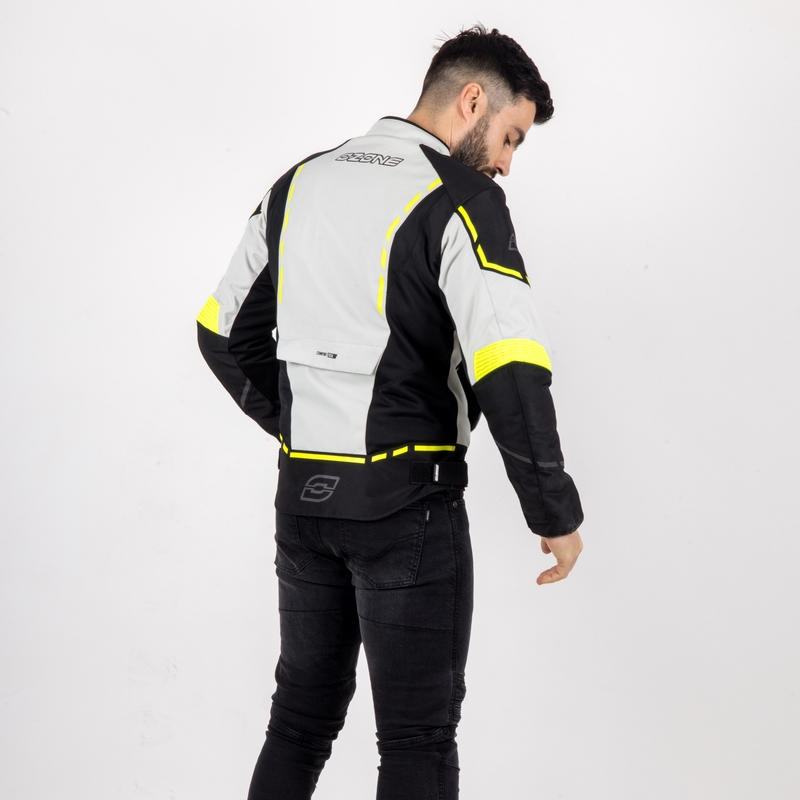 Motojas Ozone Jet II grijs-zwart-fluogeel uitverkoop