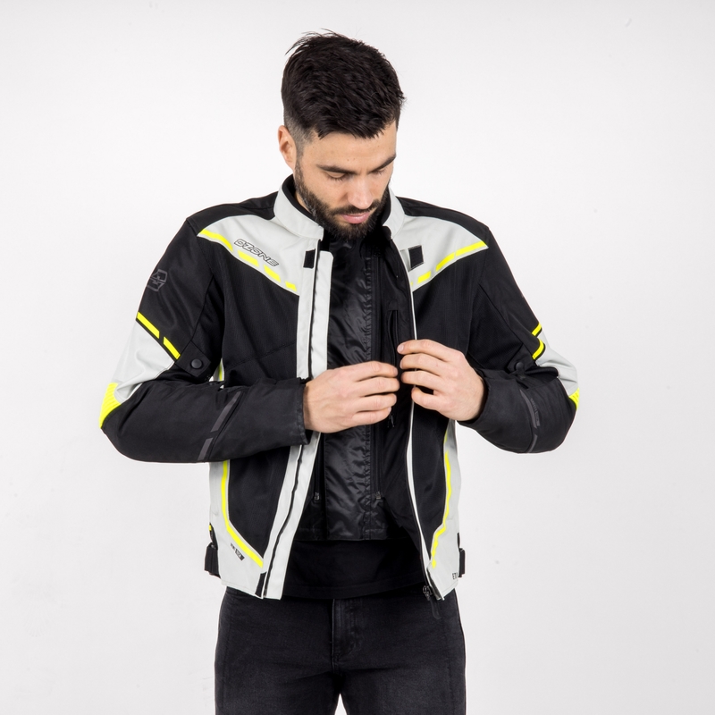 Motojas Ozone Jet II grijs-zwart-fluogeel uitverkoop