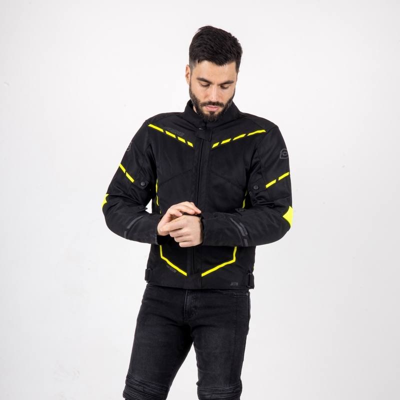 Motojas Ozone Jet II zwart-fluogeel uitverkoop