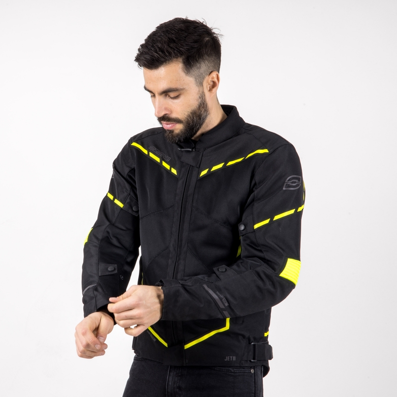 Motojas Ozone Jet II zwart-fluogeel uitverkoop