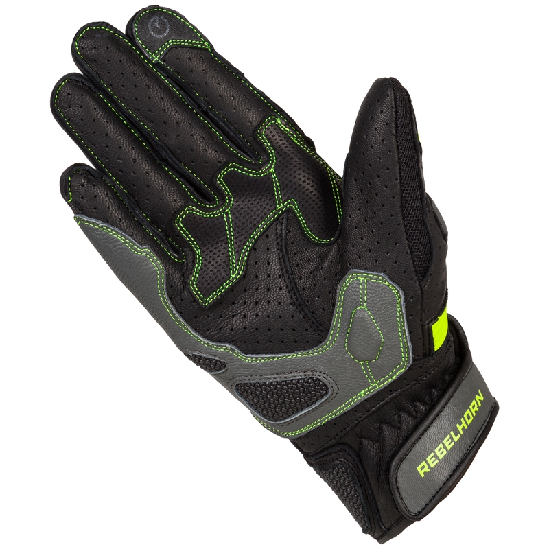 Rebelhorn Flux II motorhandschoenen zwart-fluo-geel uitverkoop