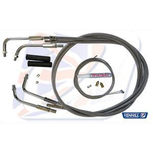 Throttle cable kit Venhill braided threaded