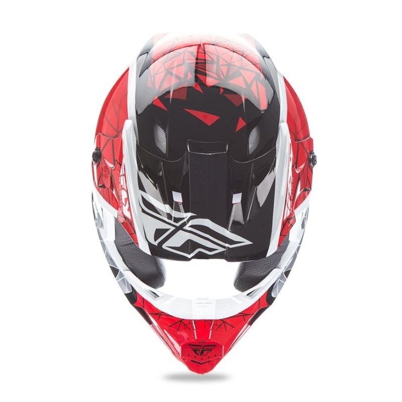 Motokrosová přilba FLY Racing Kinetic CRUX - USA červeno-bílo-černá výprodej