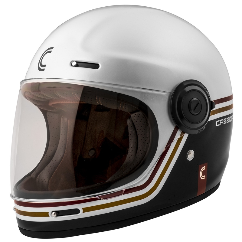 Cassida Fibre Super Hooligan integraal motorhelm wit-zwart-rood-goud uitverkoop