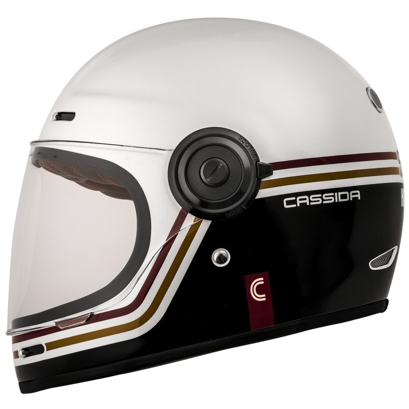 Cassida Fibre Super Hooligan integraal motorhelm wit-zwart-rood-goud uitverkoop