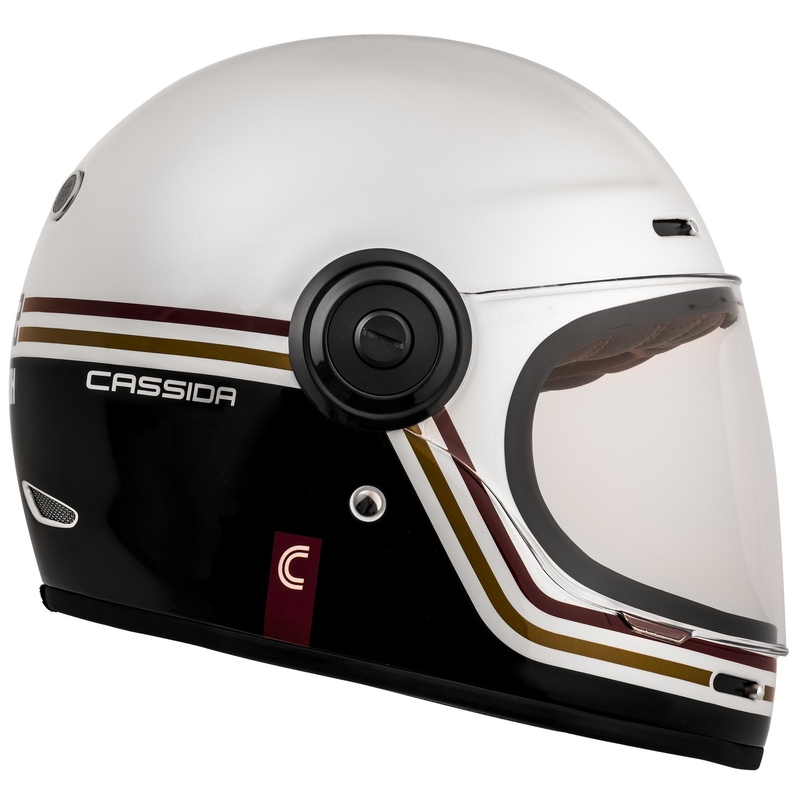 Cassida Fibre Super Hooligan integraal motorhelm wit-zwart-rood-goud uitverkoop