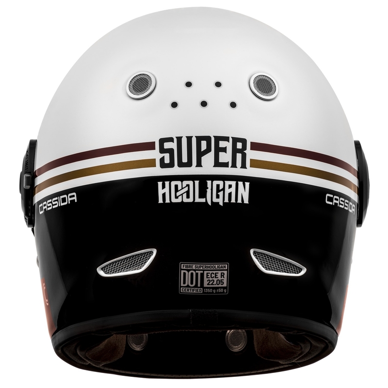 Cassida Fibre Super Hooligan integraal motorhelm wit-zwart-rood-goud uitverkoop
