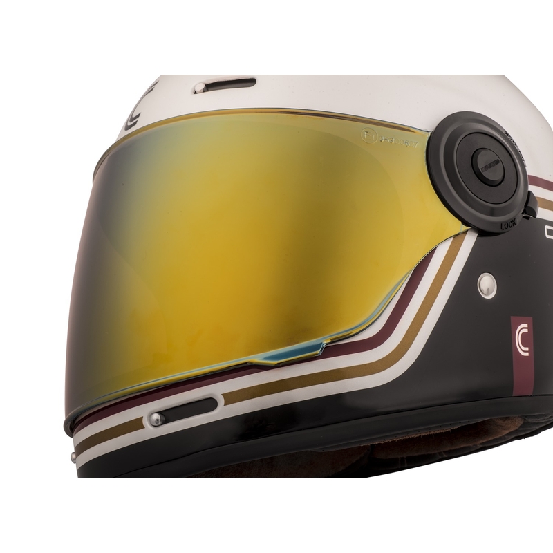 Cassida Fibre Super Hooligan integraal motorhelm wit-zwart-rood-goud uitverkoop