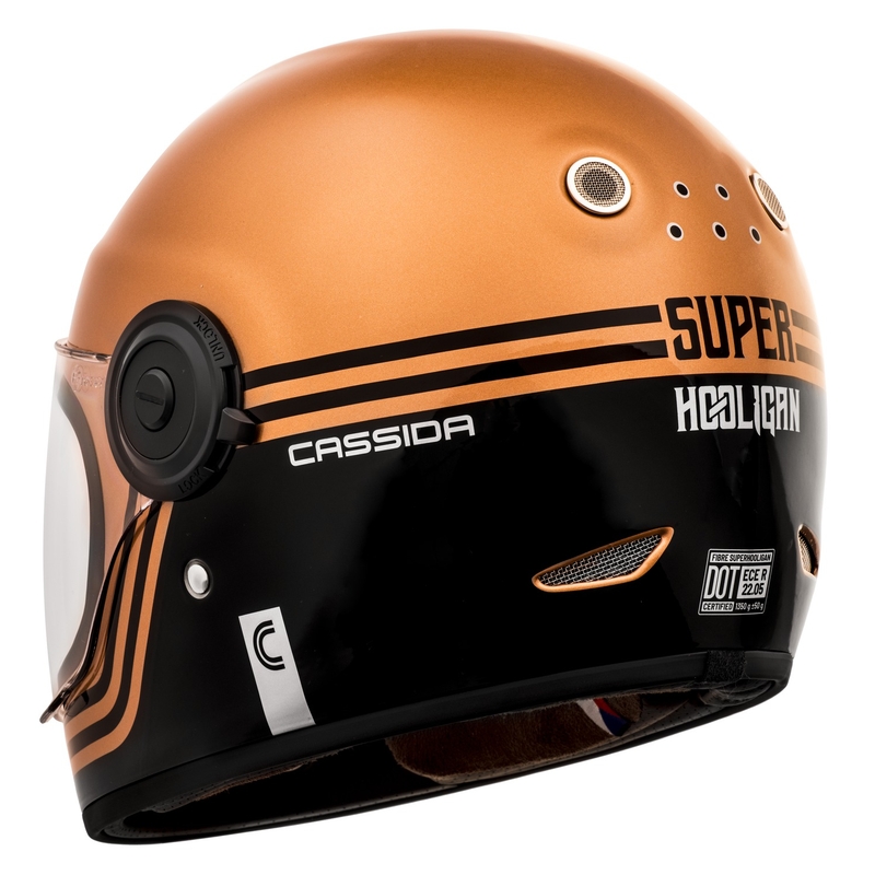 Cassida Fibre Super Hooligan integraal motorhelm zwart met koper uitverkoop