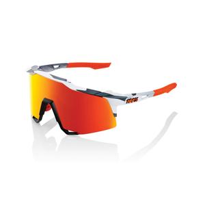 Zonnebril 100% SPEEDCRAFT Soft Tact Grey Camo wit-grijs-oranje (HIPER rood glas)