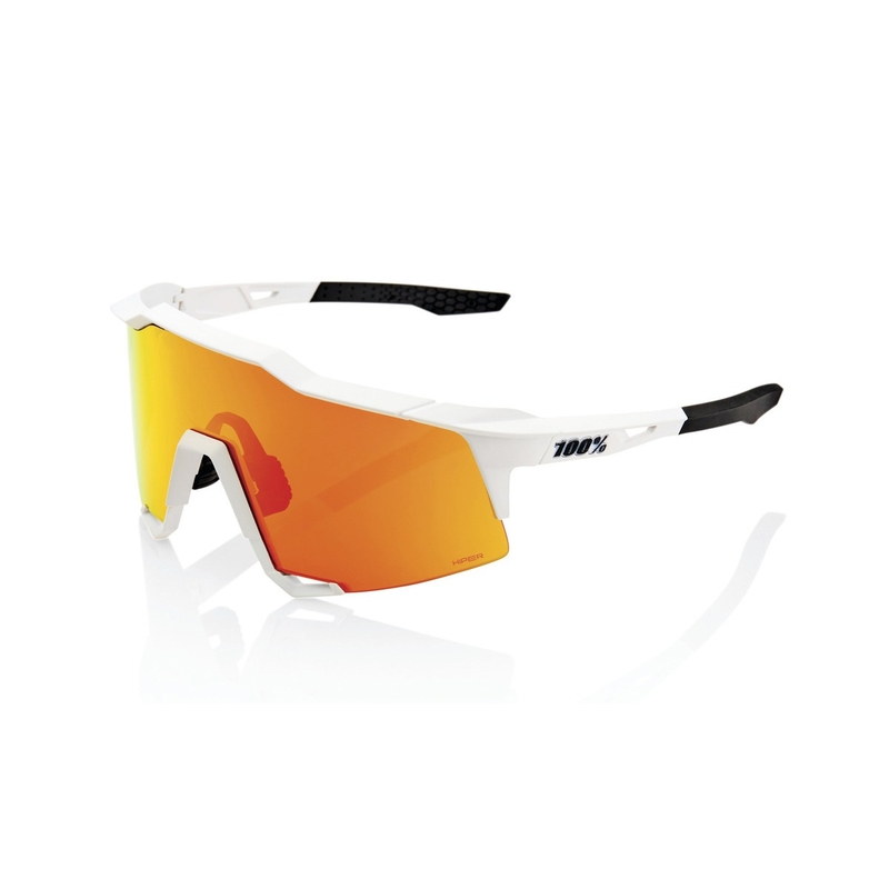 Zonnebril 100% SPEEDCRAFT Soft Tact Off White wit (HIPER rood glas)