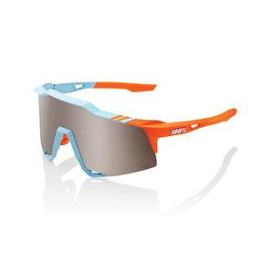 Zonnebril 100% SPEEDCRAFT Soft Tact Two Tone blauw-oranje (HIPER zilverglas)