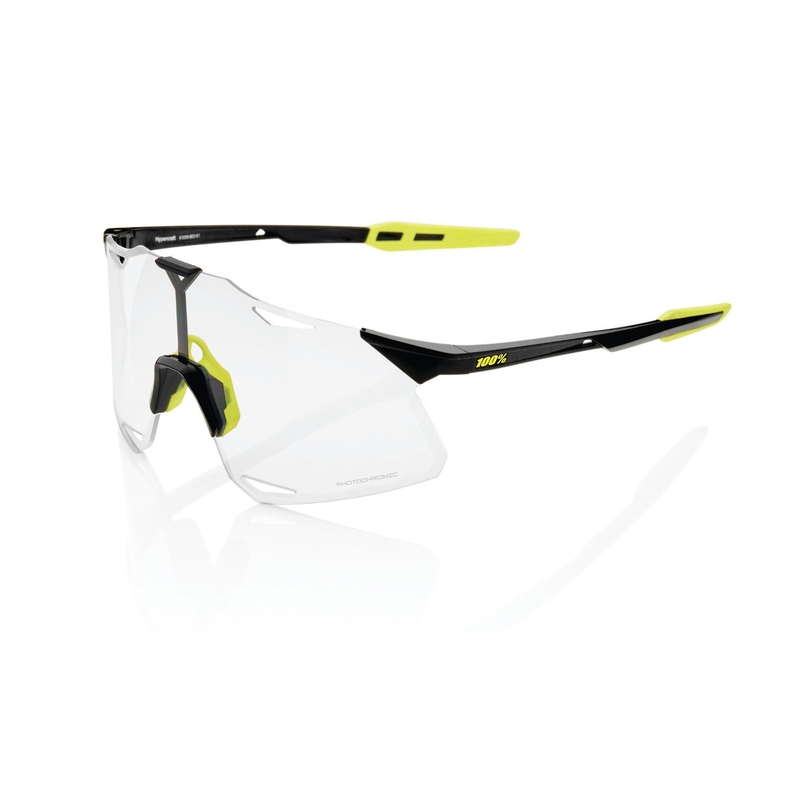Zonnebril 100% HYPERCRAFT Gloss Black zwart-geel (fotochroom glas)