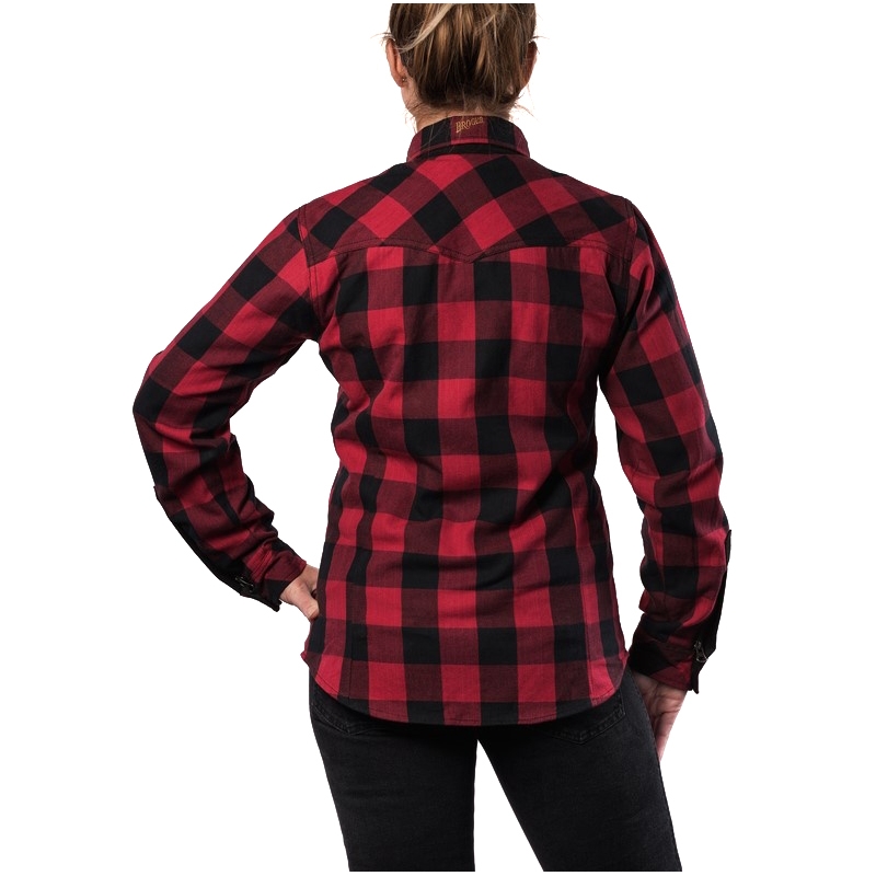 Dames motoroverhemd BROGER Alaska zwart-rood uitverkoop