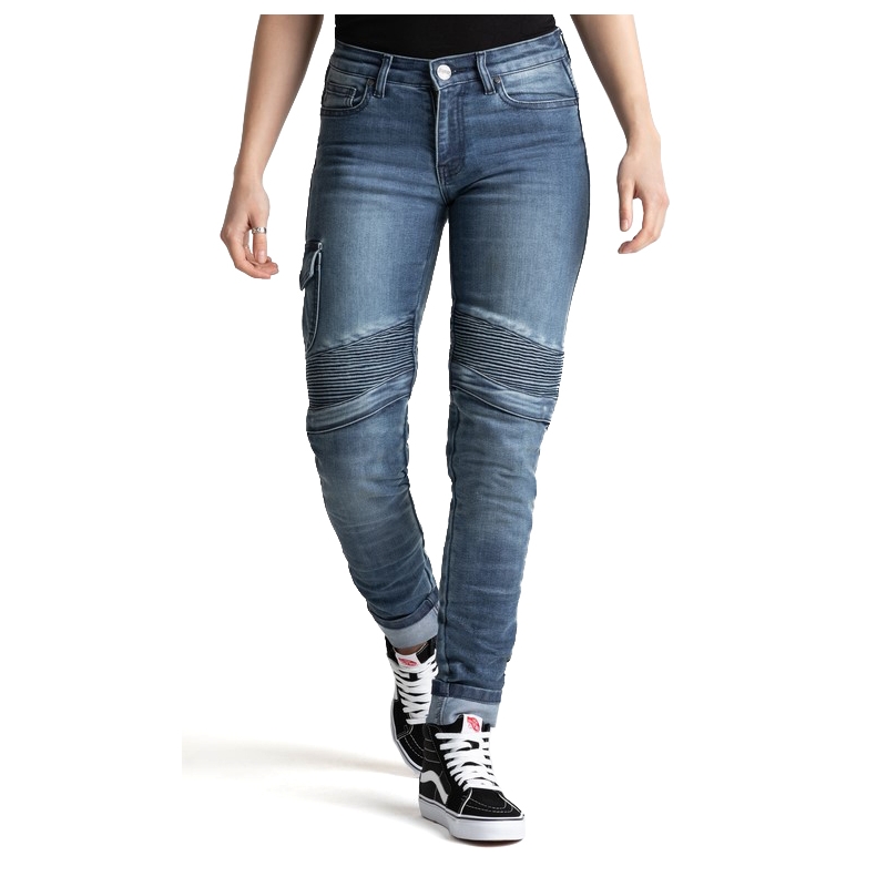 Damesbroeken BROGER Ohio blauw motorbroek uitverkoop