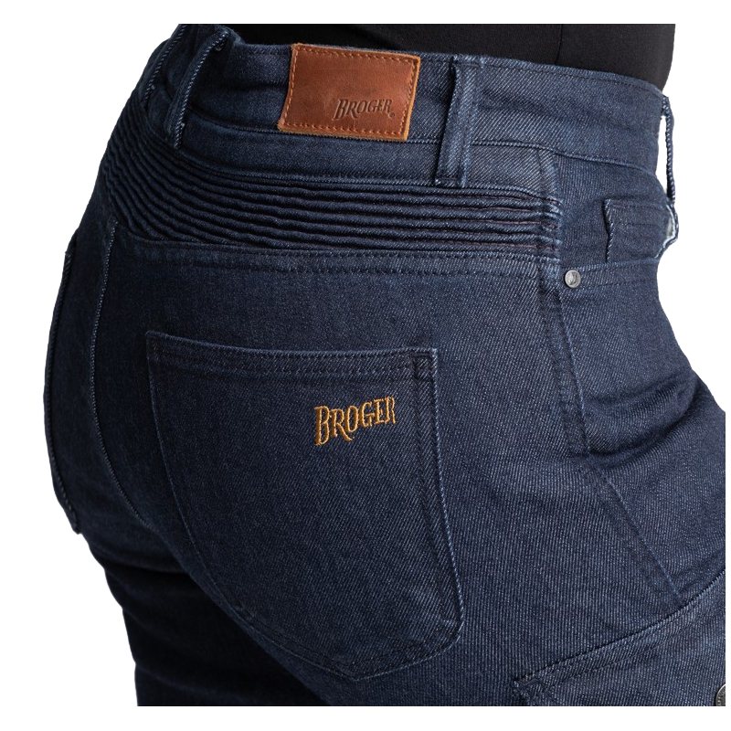 Damesbroeken BROGER Ohio donkerblauw motorjeans uitverkoop