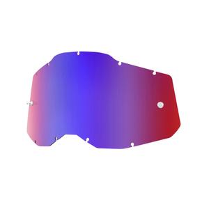 Plexi 100% Racecraft 2/Accuri 2/Strata 2 blauw/rood gespiegeld (Anti-fog)