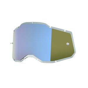 Plexi 100% Gespoten Racecraft 2/Accuri 2/Strata 2 blauw gespiegeld (Anti-fog)