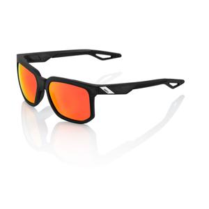 Zonnebril 100% CENTRIC Mat Kristal Zwart (rode glazen)
