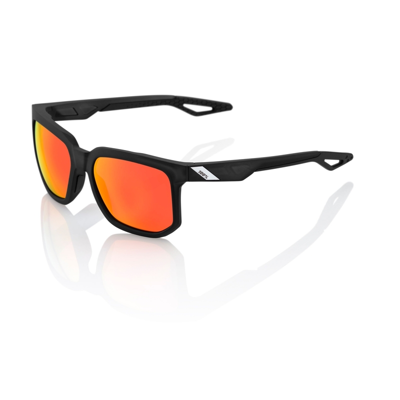 Zonnebril 100% CENTRIC Mat Kristal Zwart (rode glazen)