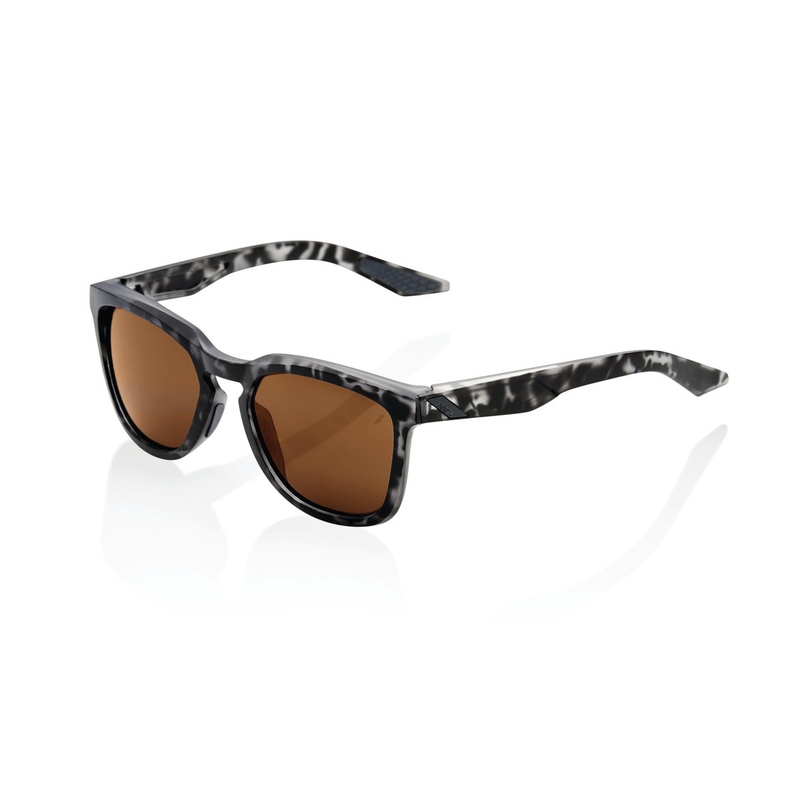 Zonnebril 100% HUDSON Mat Zwart Havana zwart-grijs (bronzen glazen)