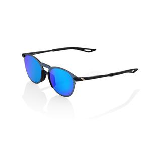Zonnebril 100% LEGERE ROUND Soft Tact Zwart (blauw chroom glazen)