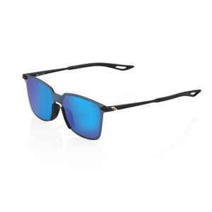 100% LEGERE SQUARE Soft Tact Black zonnebril (blauw chromen glazen)