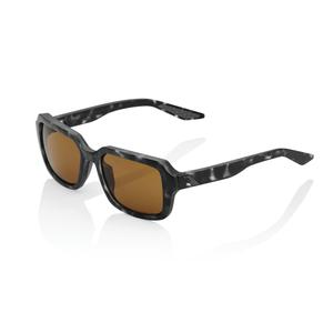 100% RIDELEY Matzwarte Havana Grijze Zonnebril (Bronzen Bril)