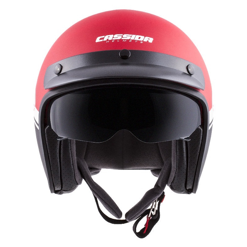 Open motorhelm Cassida Oxygen Jawa OHC rood-zwart-wit