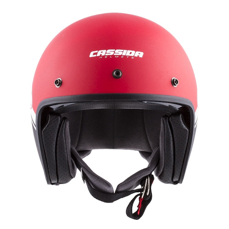 Open motorhelm Cassida Oxygen Jawa OHC rood-zwart-wit