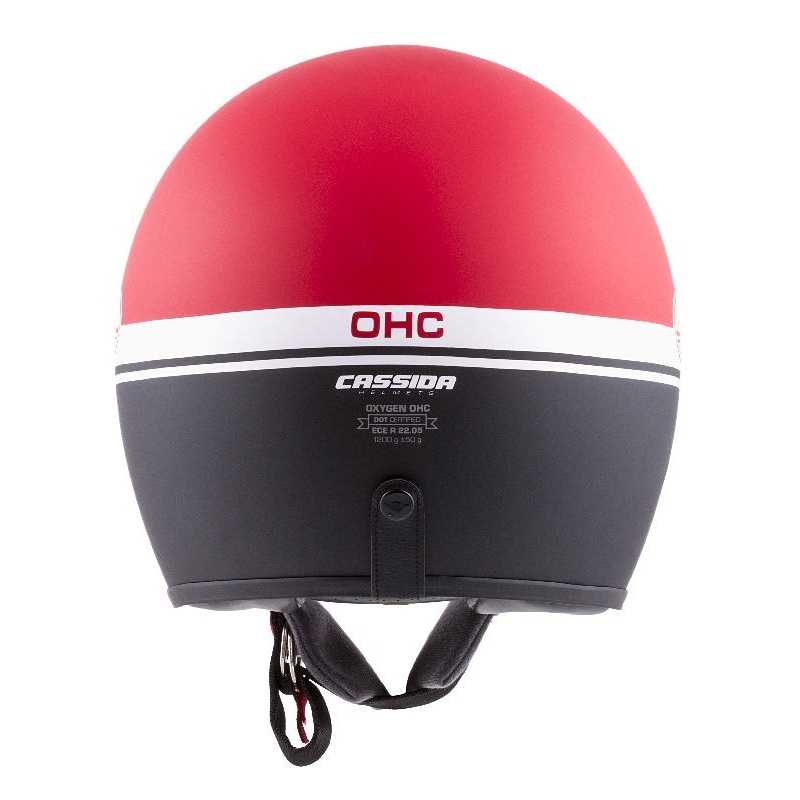 Open motorhelm Cassida Oxygen Jawa OHC rood-zwart-wit