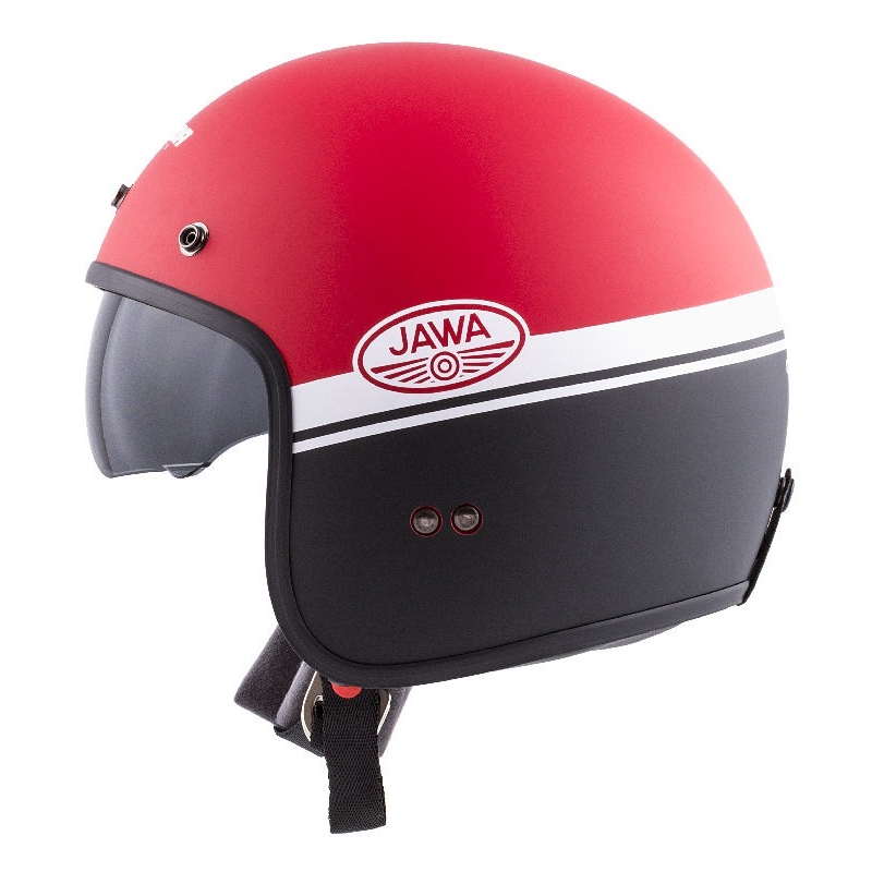Open motorhelm Cassida Oxygen Jawa OHC rood-zwart-wit