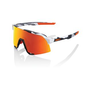 Zonnebril 100% S3 Soft Tact Grey Camo oranje-zwart-wit (rood chroomglas)