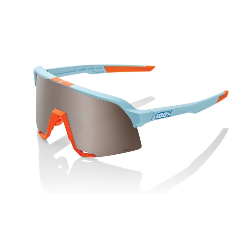 Zonnebril 100% S3 Soft Tact Two Tone oranje-blauw (zilverglas)