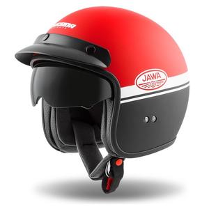 Open motorhelm Cassida Oxygen Jawa OHC rood-zwart-wit