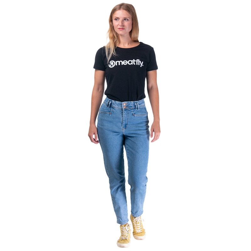 Dames T-shirt Meatfly Dames MF Logo zwart uitverkoop