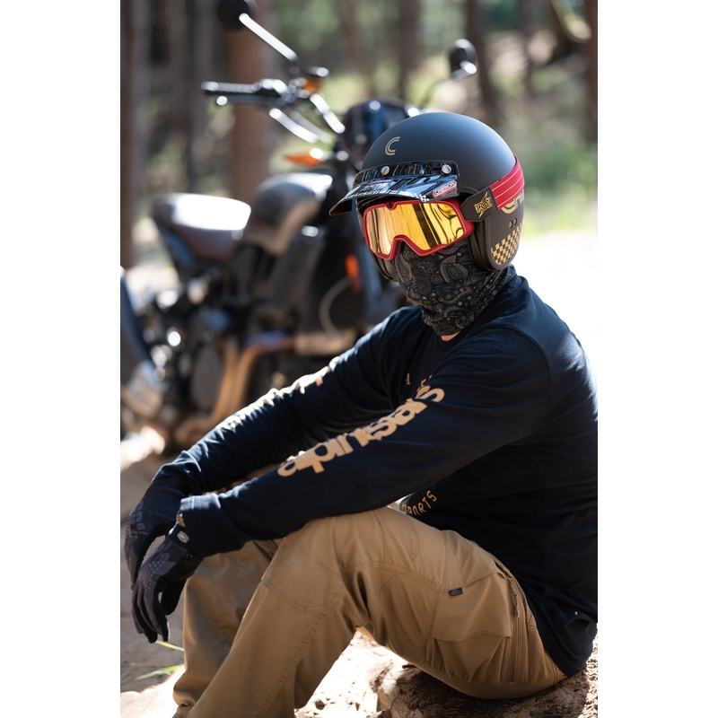 Plat vizier voor Cassida Oxygen Racing Spirit helmen zwart