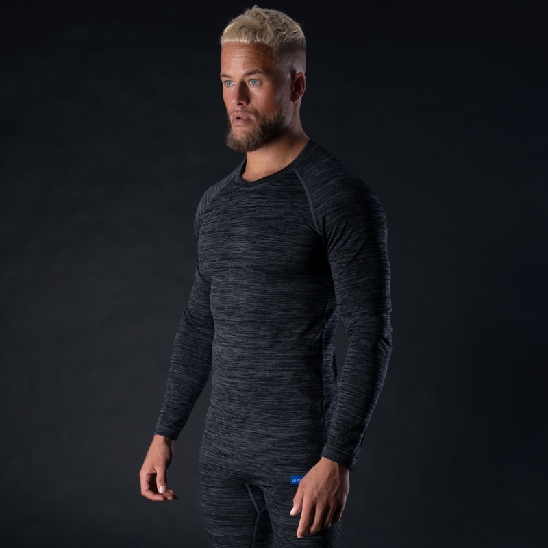 Oxford Advanced Base Layer Zwart-Grijs Thermisch T-shirt - Lange Mouw