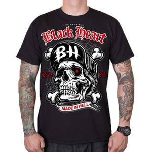 Heren T-shirt Zwart Hart Schedel Beenderen uitverkoop