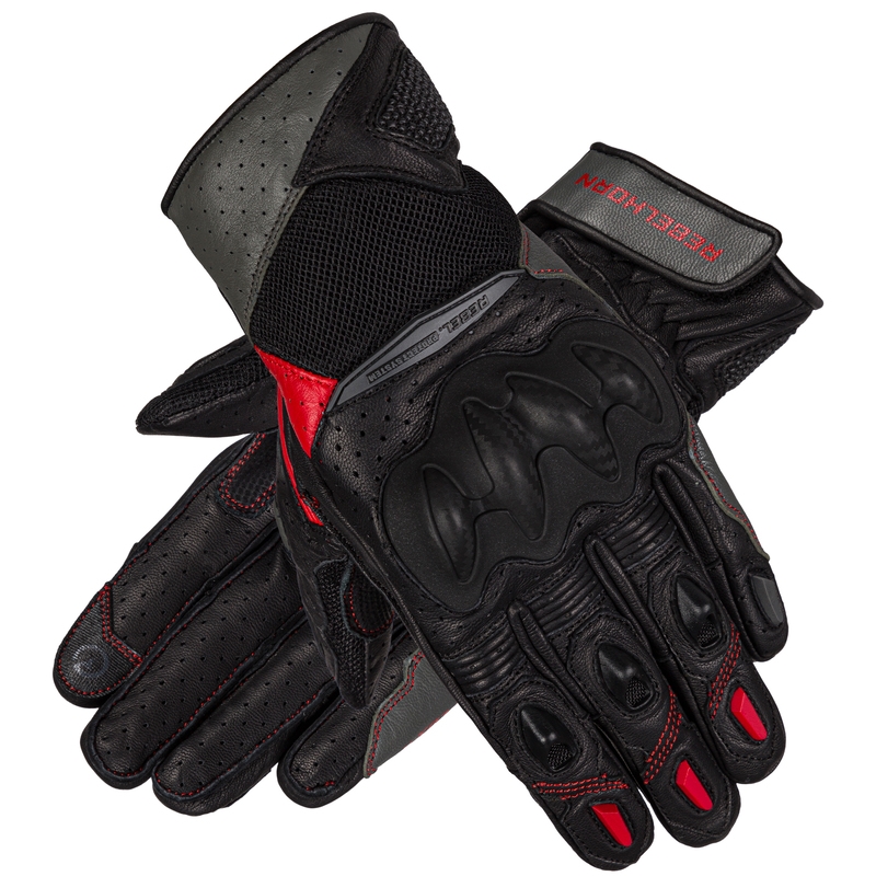 Rebelhorn Flux II motorhandschoenen rood en zwart voor dames uitverkoop