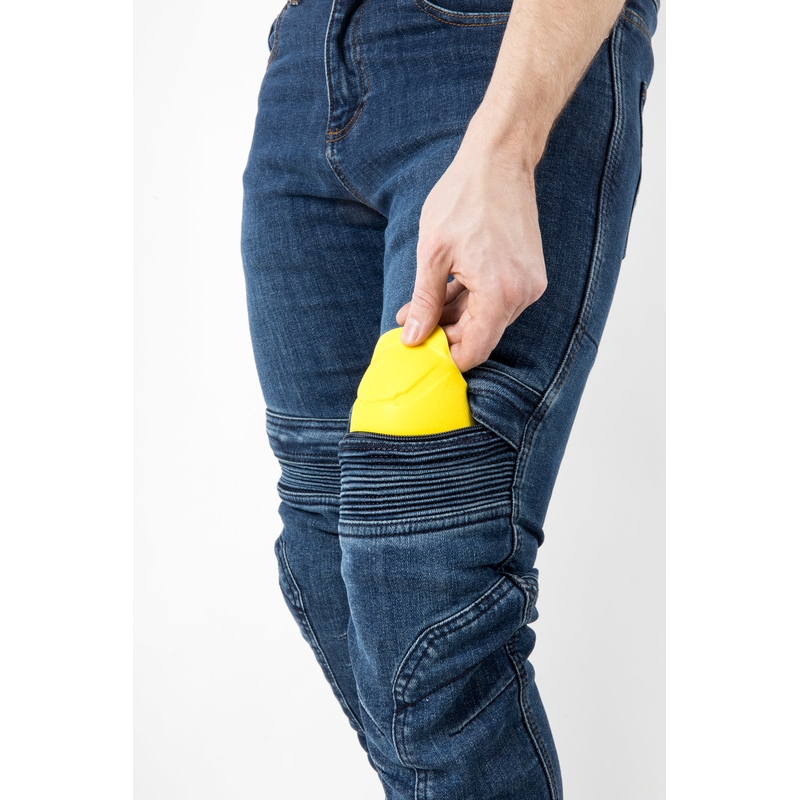 Motorjeans Ozone Hornet II blauw gewassen uitverkoop