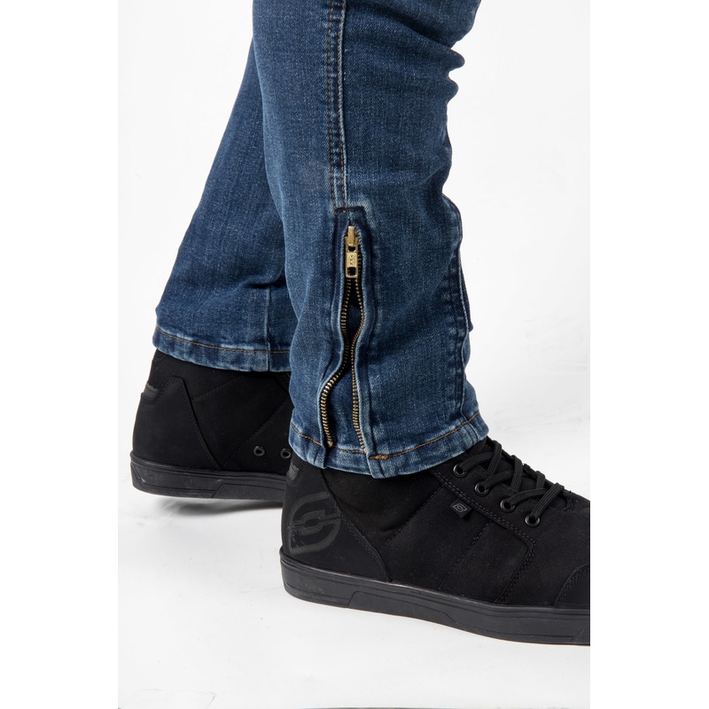 Motorjeans Ozone Hornet II blauw gewassen uitverkoop